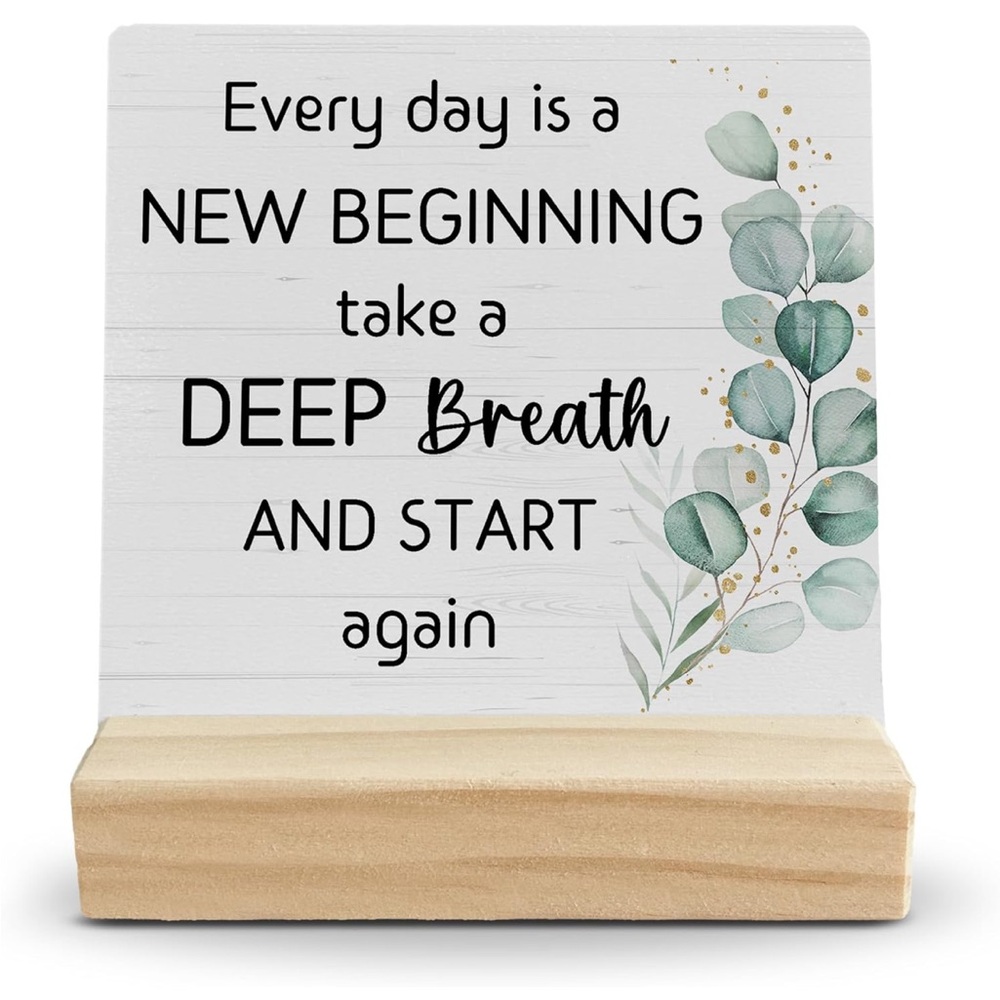 Inspirational Quote Plaque with Eucalyptus Design